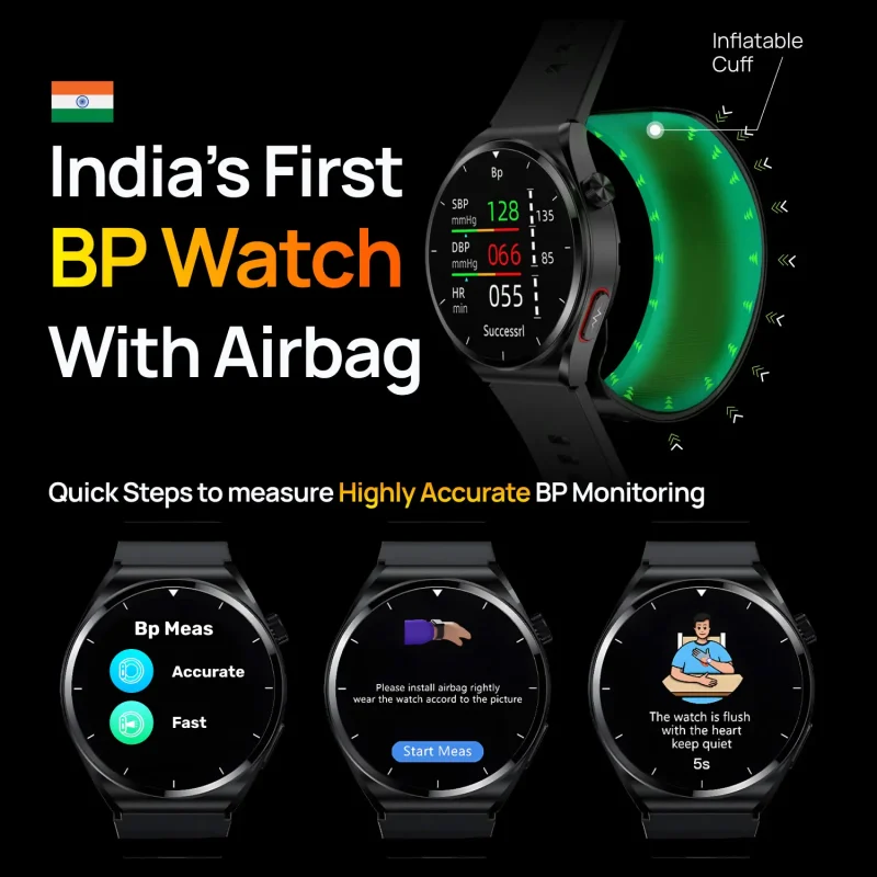 Qioob blood pressure watch with Airbag